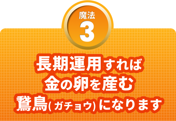 魔法３　長期運用すれば金の卵を産むガチョウになります