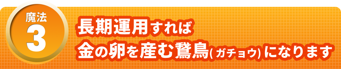 魔法３　長期運用すれば金の卵を産むガチョウになります