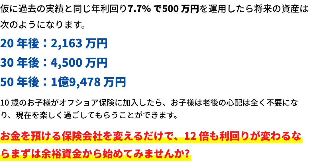 お金を預ける保険会社を変えるだけで、１２倍も利回りが変わるならまずは余裕資金から始めてみませんか？