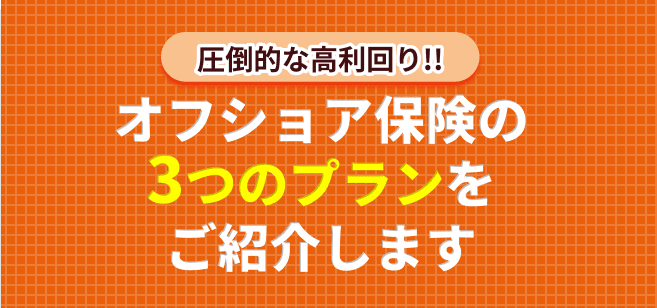 オフショア保険の３つのプランをご紹介します